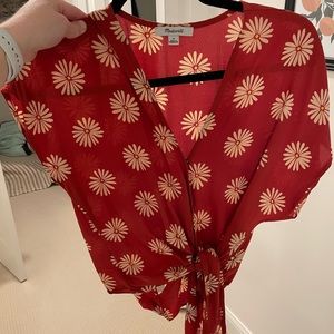 Madewell floral wrap top - only been worn once